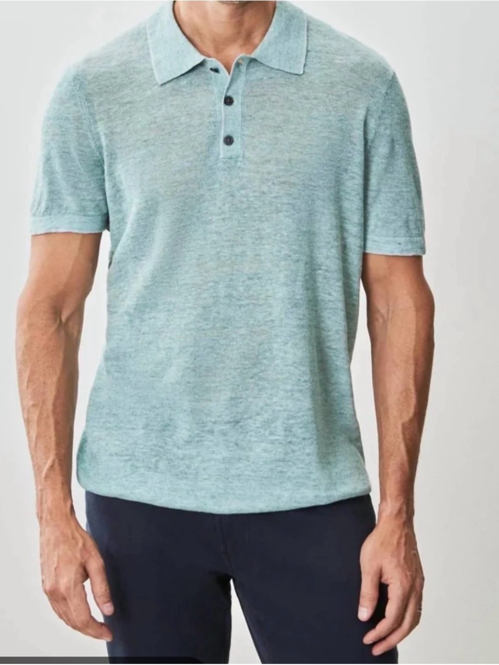 Robert Barakett Light Aqua Knit Polo